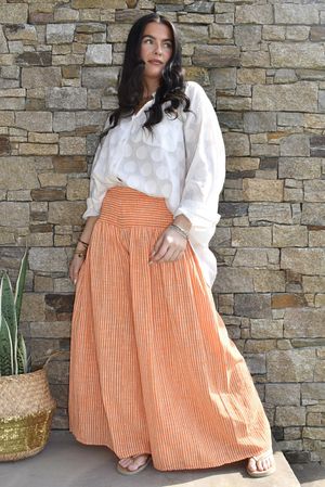 Marina Chalk Stripe Palazzo Pant Sunset -